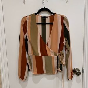 NWOT Striped cropped blouse